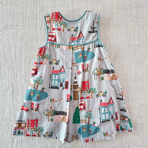 Baby Boden Corduroy Pinafore Dress London Christmas EUC 2/3 - Picture 7 of 8